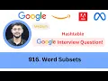 LeetCode 916 Word Subsets Hash Table Asked in Microsoft Google