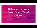 Software Testing Tutorials Geeky Rabbit Difference between Error Failure