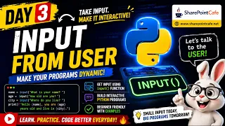 Day 3 Input From User in Python Beginner Python Course