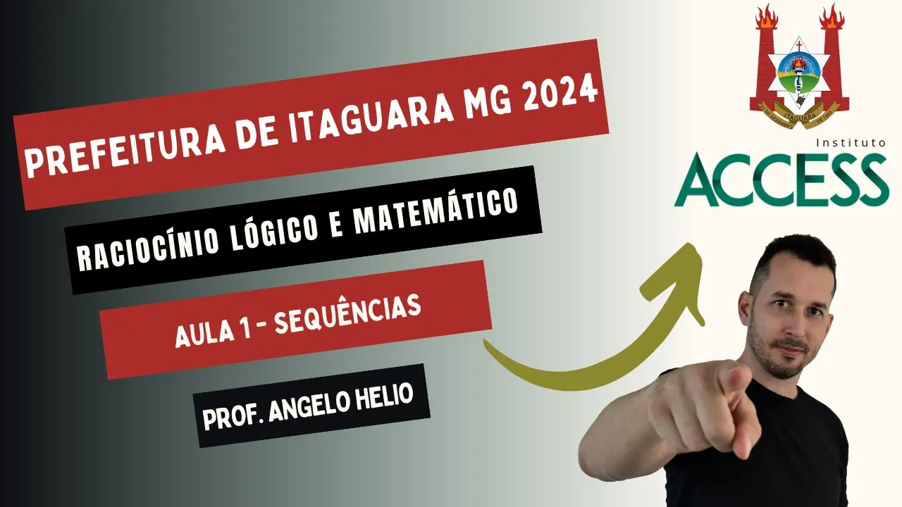 Concurso Prefeitura de Itaguara MG 2024 | Instituto Access | Sequências