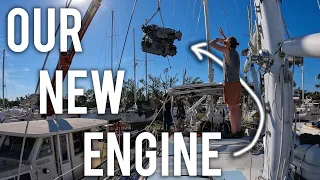 It’s a tight fit!!! – Getting a Yanmar 4JH110 diesel engine into our 50-foot sailboat | AHOD 22