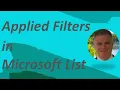 Microsoft Lists SharePoint - Applied Filters