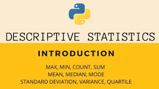 Descriptive Statistics - Introduction in Python Pandas Class 12 Informatics Practices