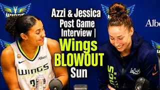 Azzi Fudd Jessica Shepard laugh in post game interview Wings BLOWOUT Sun