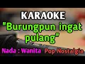 Download Lagu BURUNGPUN INGAT PULANG - KARAOKE || NADA WANITA CEWEK RENDAH || Pop Nostalgia || Nia Daniaty