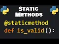 Learn Python STATIC METHODS in 5 minutes