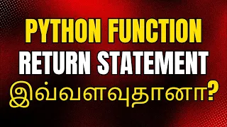 Return Statement in Python in Tamil Python Function Return Tamil