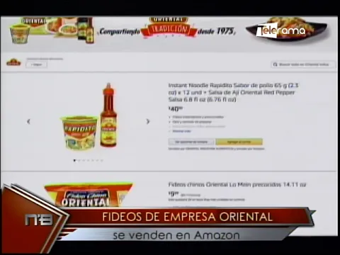 Fideos de empresa Oriental se venden en Amazon