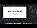 Adobe Animate - How To Animate Text