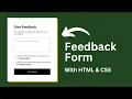How To Create A Feedback Form With HTML CSS HMTL CSS Project For Beginners