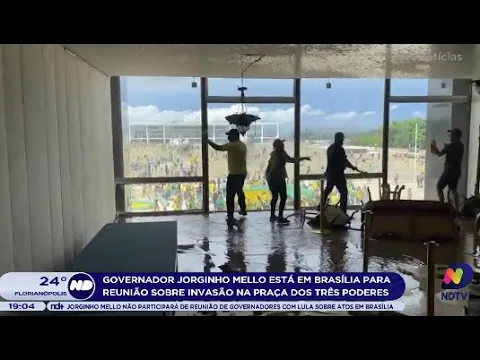Governador Jorginho Mello está em Brasília para reunião sobre invasão na Praça dos Três Poderes