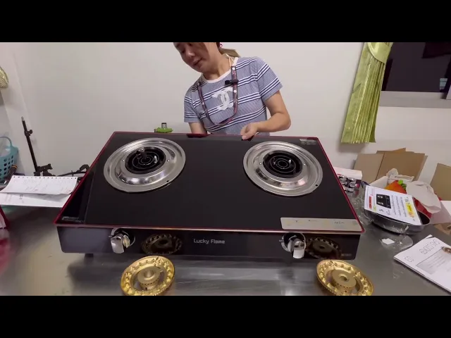 Lucky Flame รุ่น AG-112SSC เตาแก๊สหน้ากระจก หัวเซฟตี้