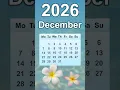December 2026 Calendar