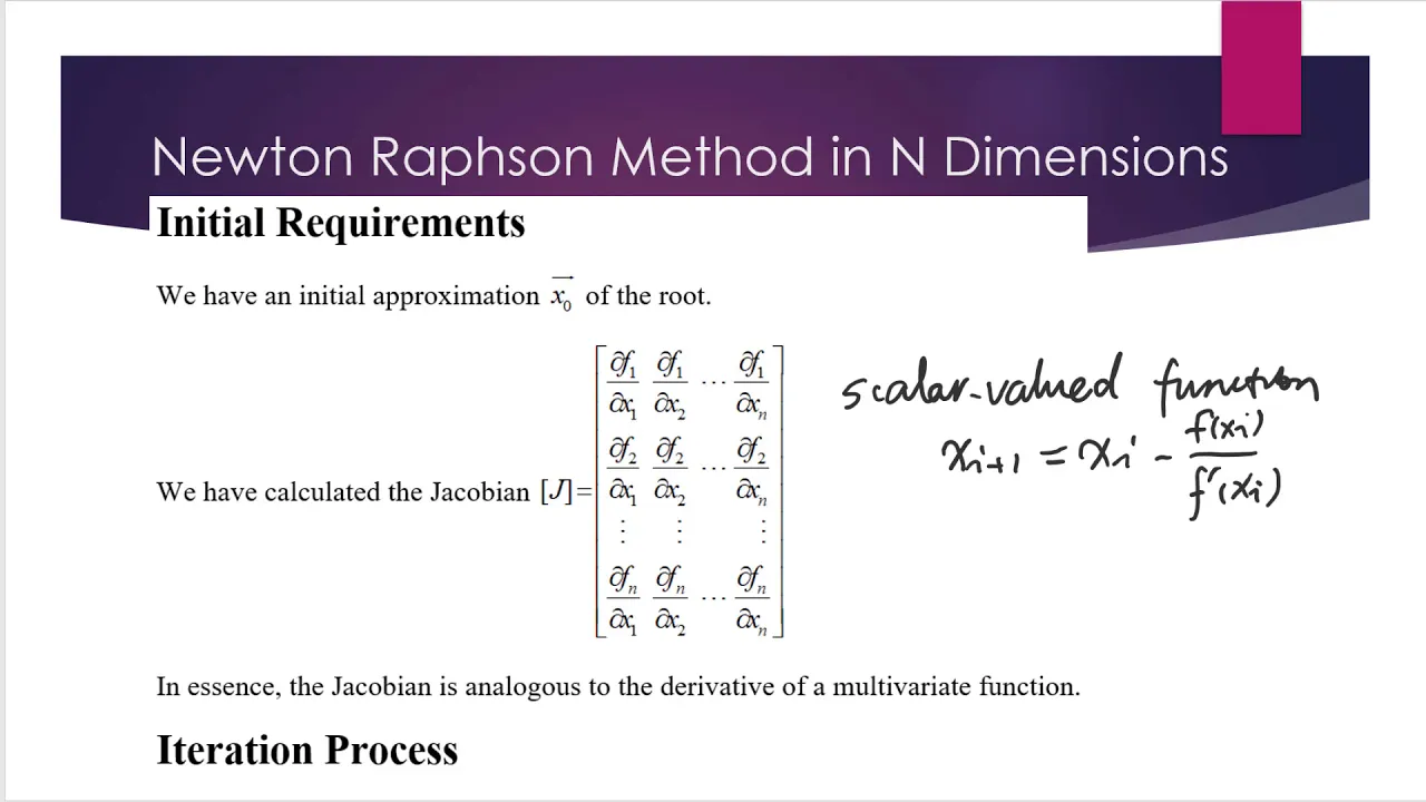 Newton Raphson Method in N Dimensions (Part 1)