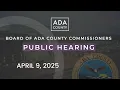 Board of Ada County Commissioners - Public Hearing