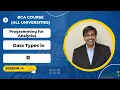 Programming for Analytics - Data types in R