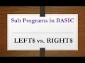 RIGHT vs LEFT function in GW BASIC How to use right function left function in GW BASIC