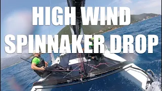 Catamaran Drop the Spinnaker F18 CATAMARAN