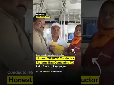 TGSRTC Bus Conductor Returns ₹3 Lakh Cash Left Behind by Passenger! ❤️ #shorts #youtubeshorts
