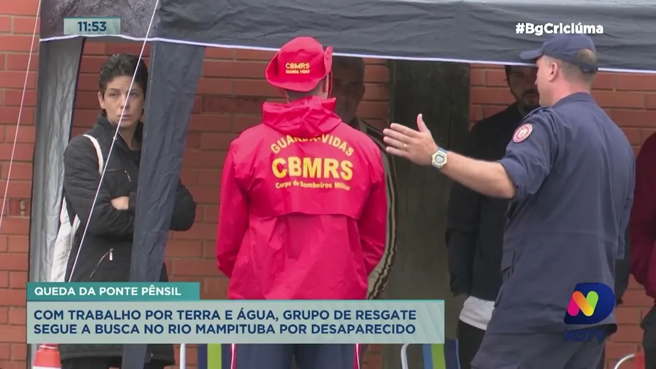 Equipes de resgate seguem na busca de desaparecido após rompimento de ponte pênsil entre SC e RS