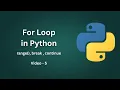 5 For Loop in Python range break continue Pyhton series Jaynitek
