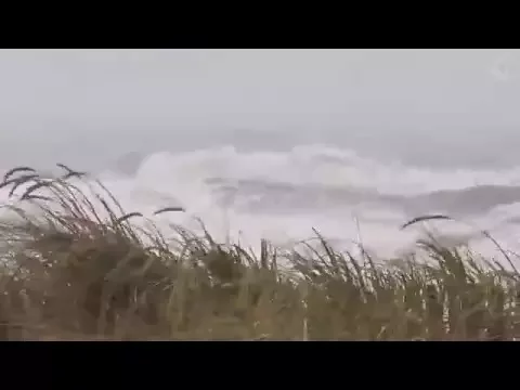 Download MP3 🌀 Hurricane, Storm Ambience on the Beach with Heavy Rough Ocean Waves Crashing on the Coast