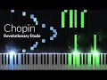 Etude in C minor Opus 10 No 12 Revolutionary - Chopin Piano Tutorial Synthesia