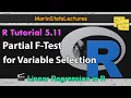 Partial F-Test for Variable Selection in Linear Regression R Tutorial 5 11 MarinStatsLectures