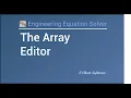 The Array Editor