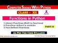 Functions in Python How To Use Functions In Python Chapter 2 Functions CS XII CBSE Part-II