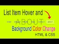 List Item Hover and Background Color Change in HTML and CSS Programmer Shipon
