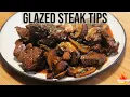 Glazed Steak Tips Mushrooms