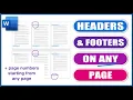 Headers Footers on ANY page in WORD Microsoft Word tutorials