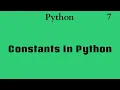 Constatns in python Nepali