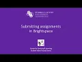 Submitting assignments in Brightspace