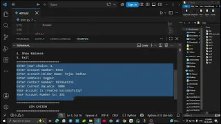 ATM Bank Account Management System Using Python and Excel