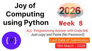 NPTEL Joy of Computing Using Python Week 8 All Programming Solutions Code Link 2026