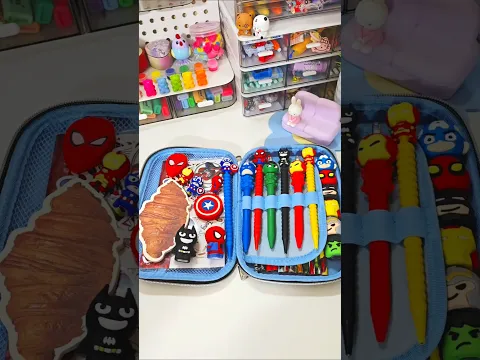 Filling Ironman pencilcase with cute stationery ✨️ #cute #asmr #stationery #shorts #youtubeshorts