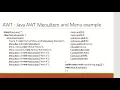 AWT LISTS MENU SCROLLBAR DIALOG