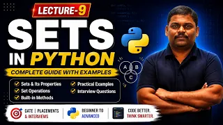 Learn Set in Python Python Course Lecture 9 Placements GATE Preparation