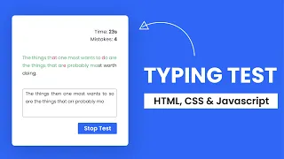 Typing Test HTML CSS JS Step By Step Javascript Project