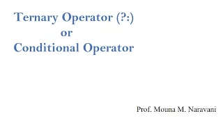 Ternary Operator C Programming