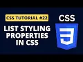 CSS Tutorial - List Styling Properties in CSS Programming For Beginners