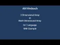 arrays in c 3d arrays in c language three dimensional array in c language c language LEC