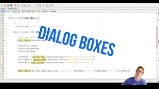 How to use dialog boxes in Java 2019 Beginner