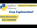 Dictionaries in Python Urdu Hindi Data Structure Lec 2 7 Ch 2 Python Programming