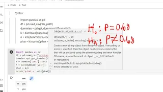 STA2023 Hypothesis Test For One Proportion Using Python