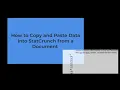 Pasting Data into StatCrunch for One Column Analysis
