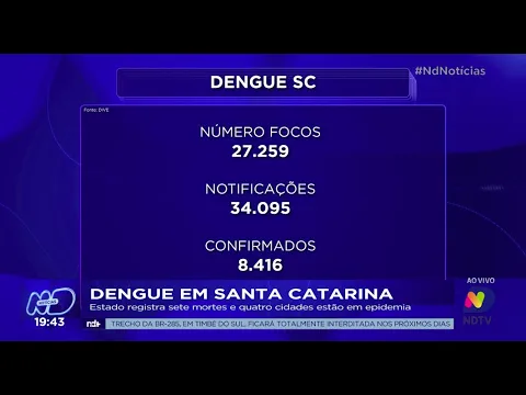 Dengue em Santa Catarina: Estado registra sete mortes e quatro cidades estão em epidemia