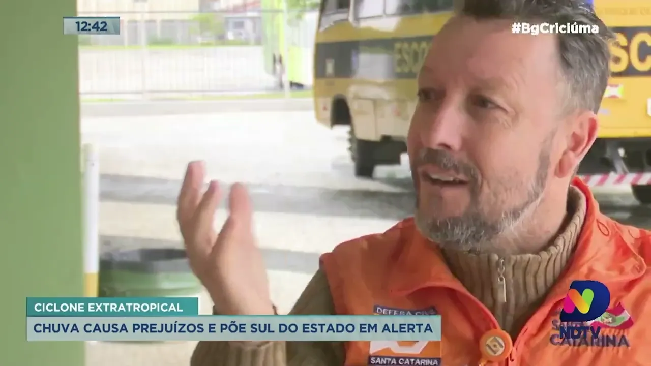 Ciclone traz grande volume de chuvas e deixa Sul de SC em alerta